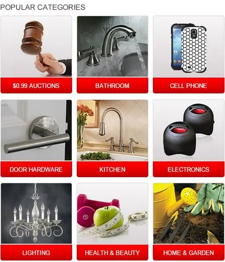 eBay custom category page