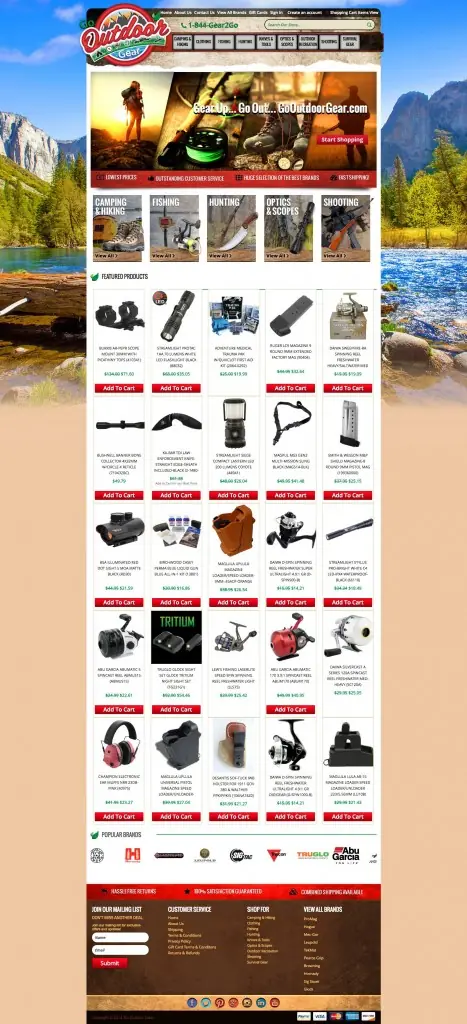 Outdoor themed BigCommerce websites