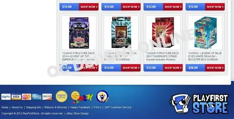 Collectible card ecommerce retailer eBay store design
