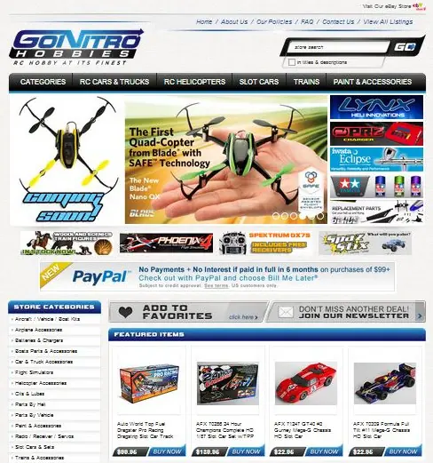 Go Nitro Hobbies eBay store design