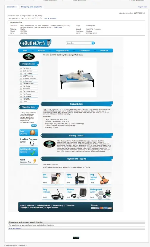 eBay store template