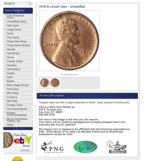 The Happy Coin's new eBay listing template design - get your free quote now