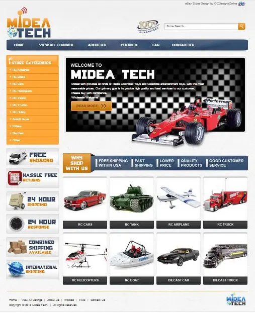 Radio Controlled custom eBay shop design