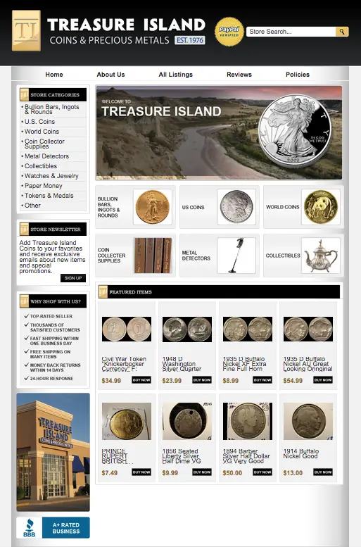 Coin collecting eBay design