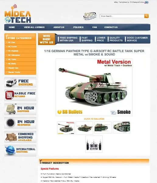 Radio controlled toys eBay templates