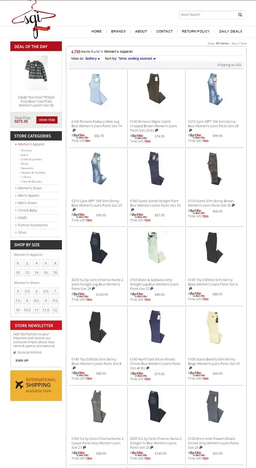 custom category search page