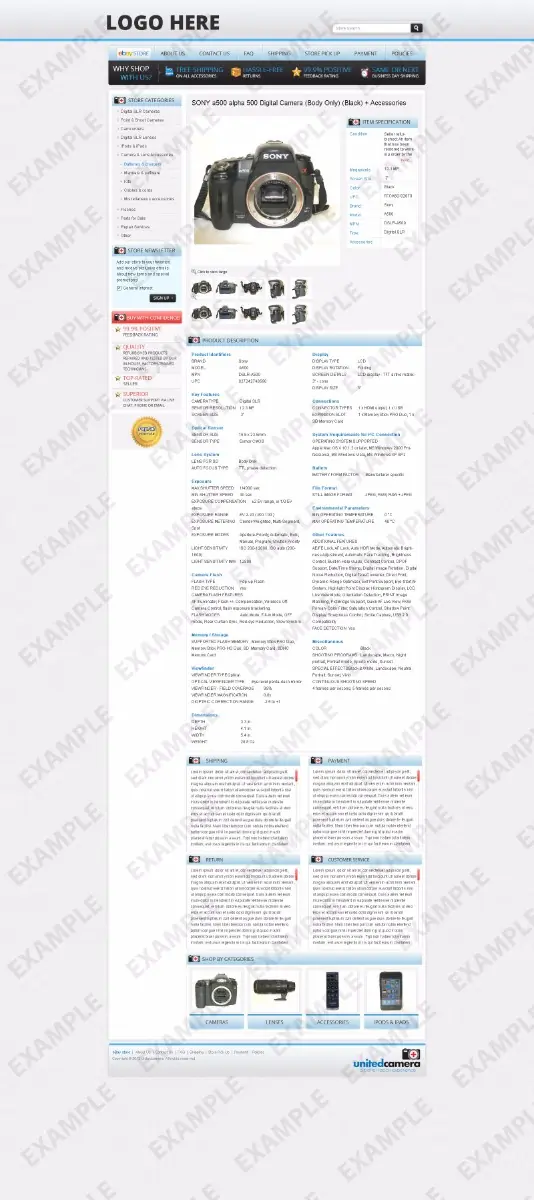 Avavee listing template #1212 — premade eBay design preview