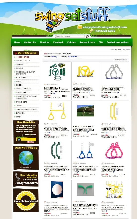 Custom eBay category page