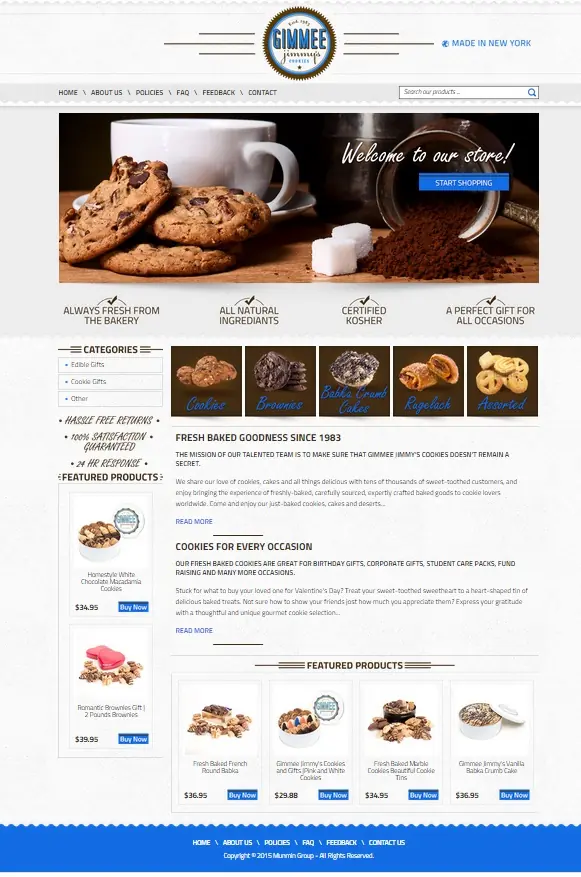 Our custom eBay store for Gimmee Jimmy's Cookies