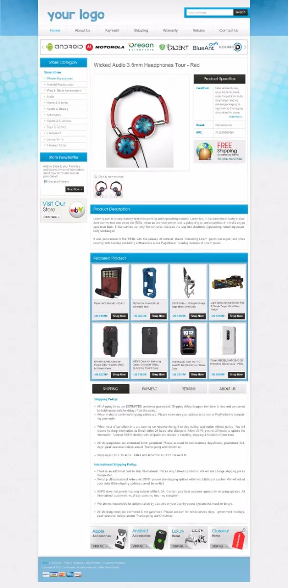 Demizu listing template #1331 — premade eBay design preview