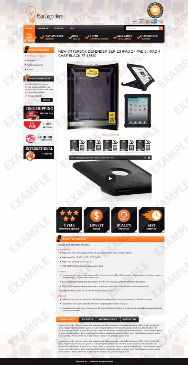Jetpoint listing template #1255 — premade eBay design preview