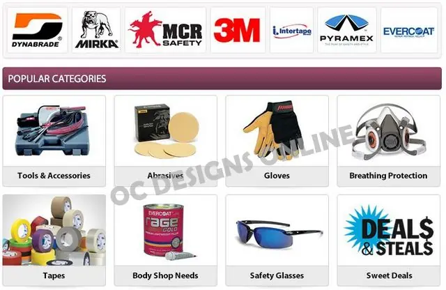 Mechanic and body shop supplies eBay store design