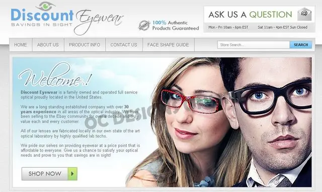 Eyeglasses and Sunglasses eBay Store Designs