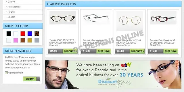 Prices for custom eBay store design