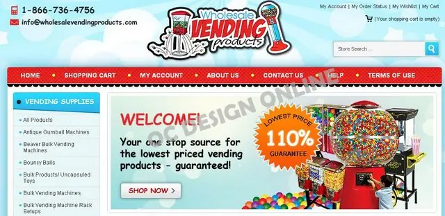 Vending Machines and Supply Retailers Volusion Store Design