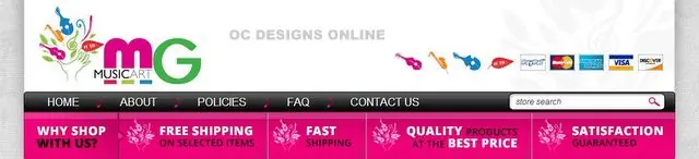 Music and art eBay store design