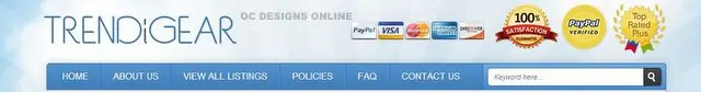 eBay store menu bar design