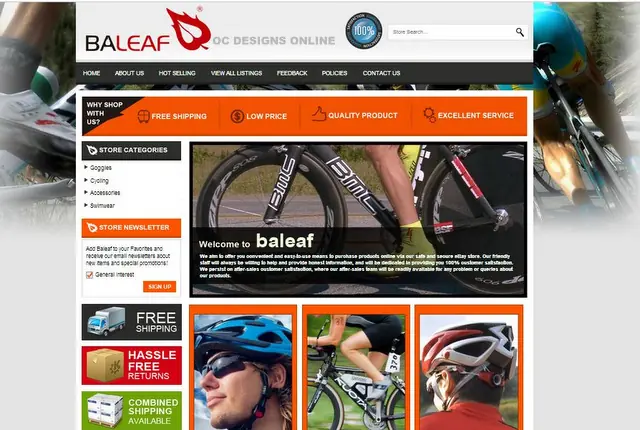Custom eBay store design for bicycle store