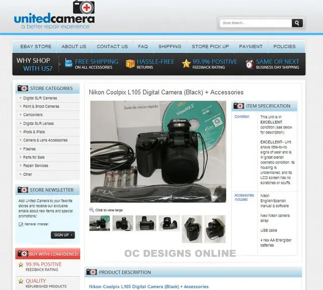 eBay listing templates for camera and video retailers