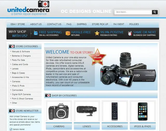 United Camera Custom eBay Store Design