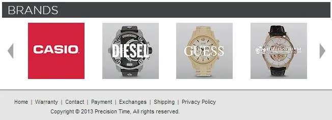 Custom eBay Store Footer