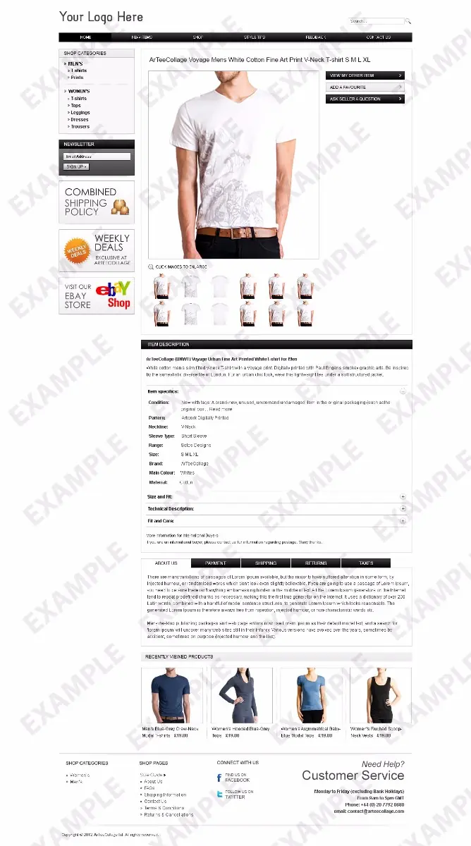Famm listing template #1247 — premade eBay design preview