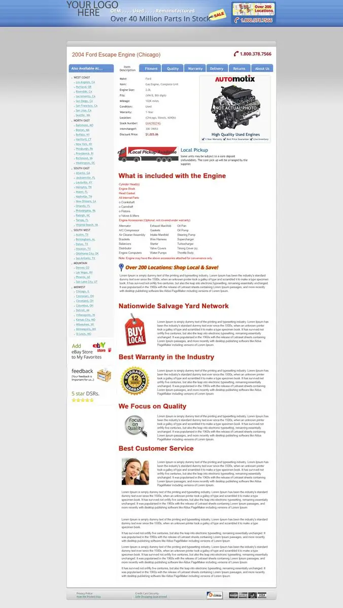 Jabbervine premade eBay listing template #1409 for automotive