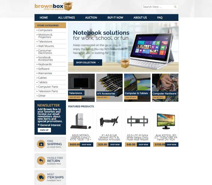 Brown Box's eBay design