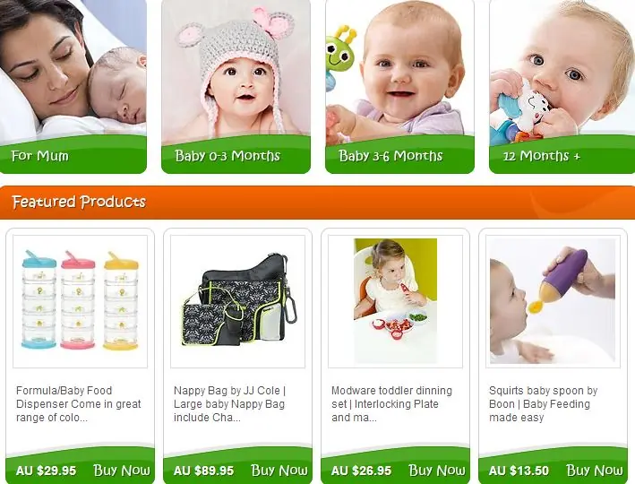 eBay custom category page