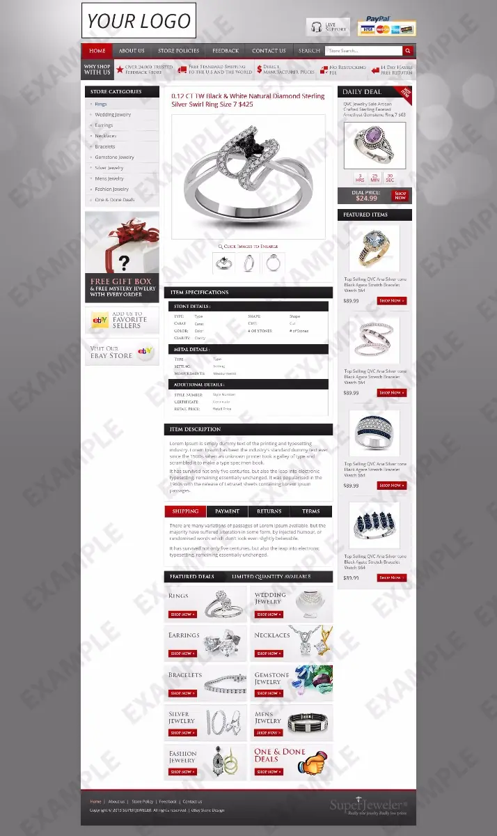 Bubblechat listing template #1218 — premade eBay design preview