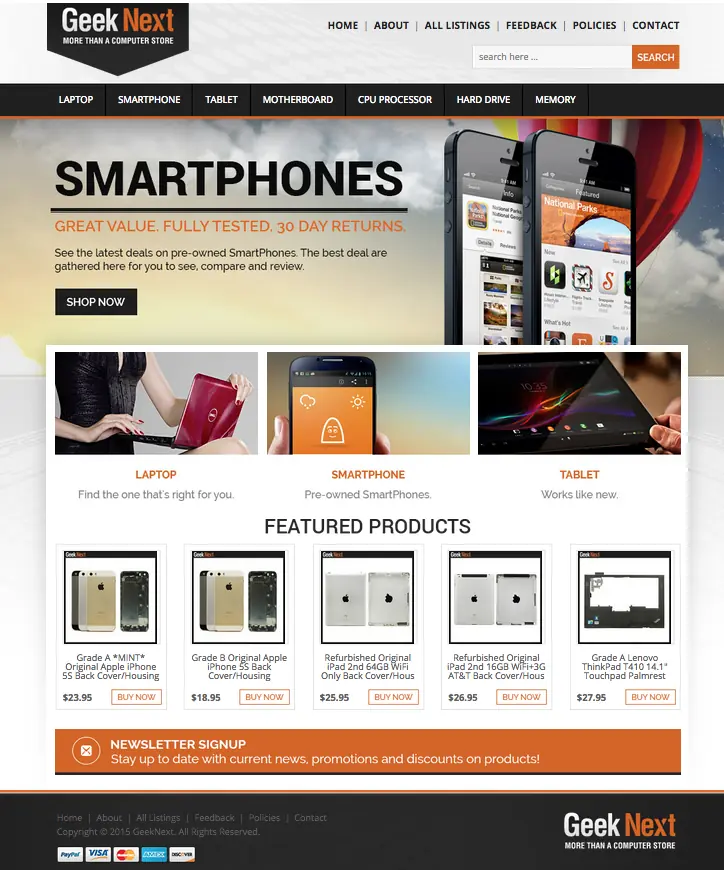 Geek Next Dazzles Customers with new custom eBay design from OCDesignsonline