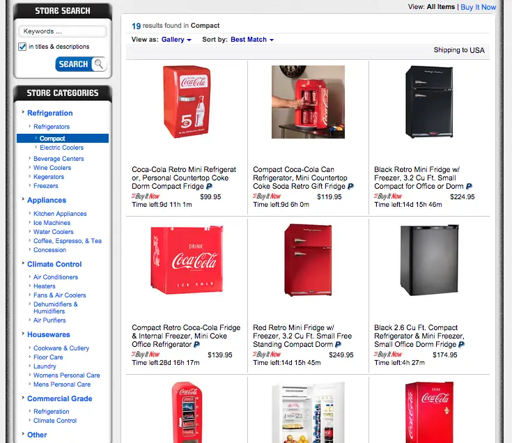 custom category pages on eBay