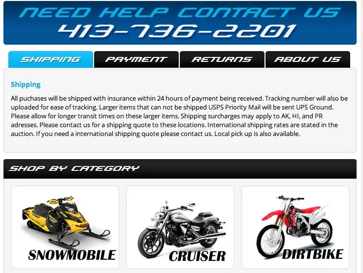 Custom eBay template Footer