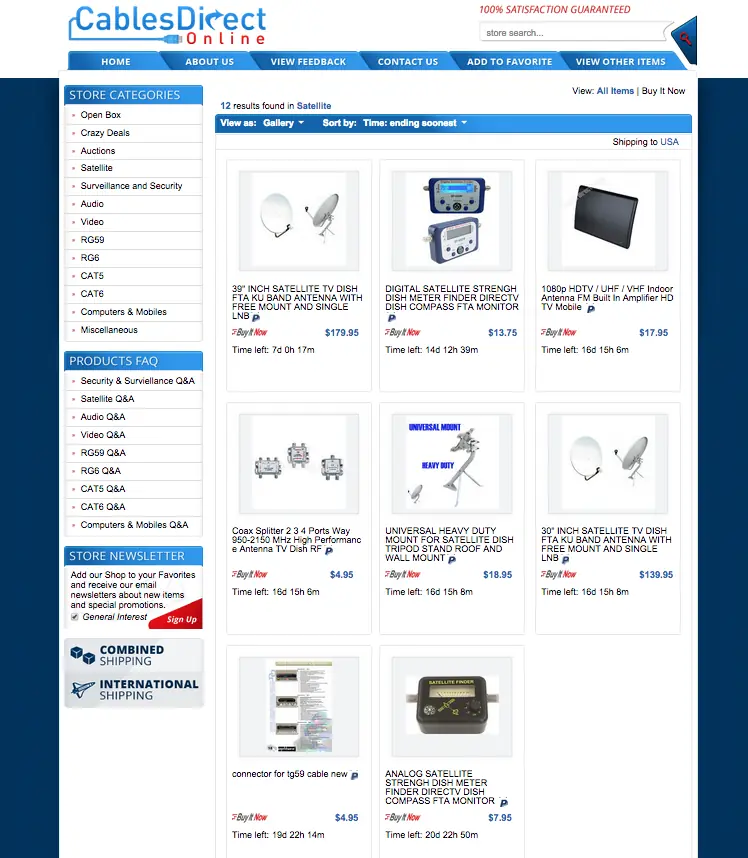 Custom category eBay pages