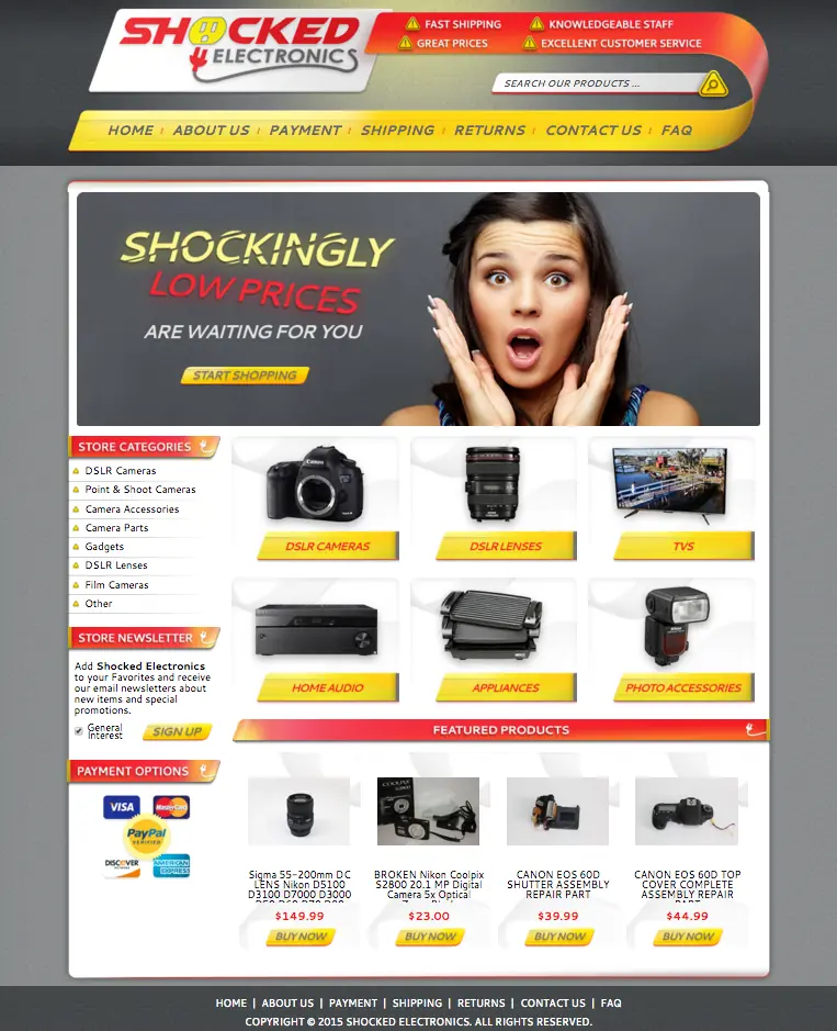 Neon eBay store design