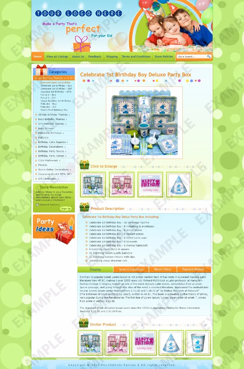 Fazu listing template #1296 — premade eBay design preview