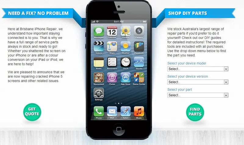 Cell Phone Repair Retailer BigCommerce Store Design