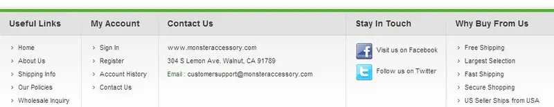 Custom headers and footers in volusion store designs