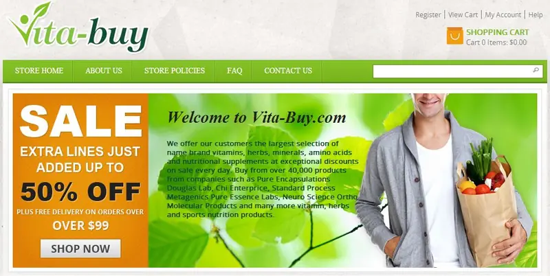 Custom eBay store design for vitamin retailers