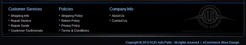 Custom headers and footers in eCommerce store designs