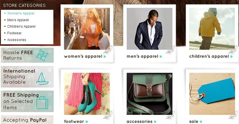 eBay custom category page