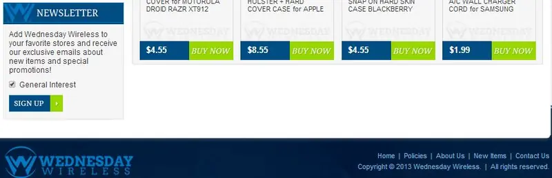 Custom eBay Store Footer