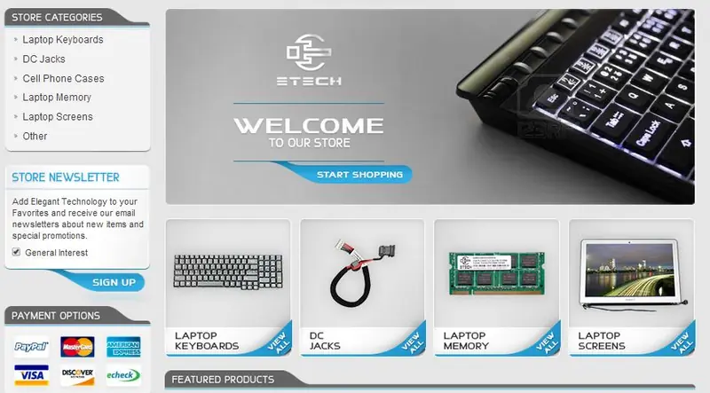 eBay custom category page
