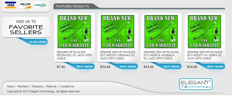 Custom eBay Store Footer