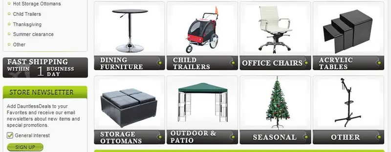 eBay custom category page