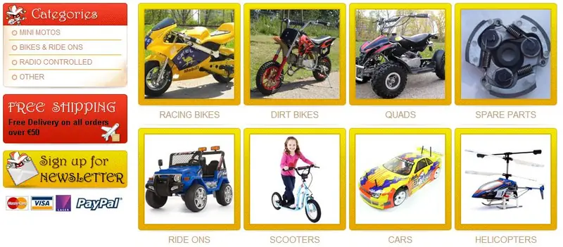 eBay custom category page