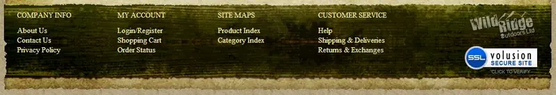 Custom Volusion Store Footer