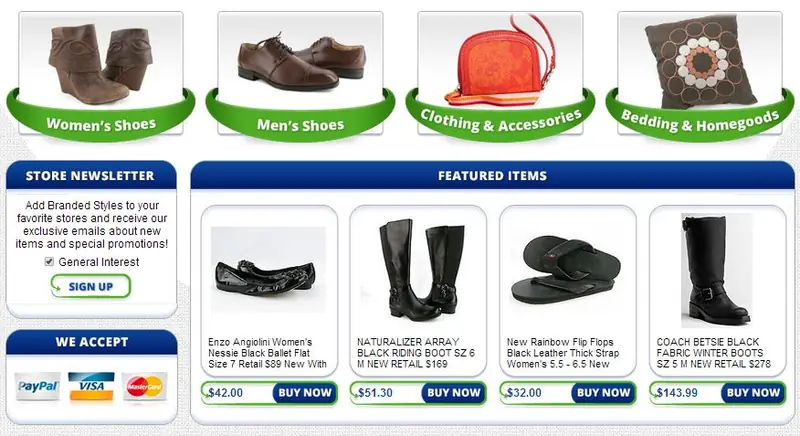 eBay custom category page