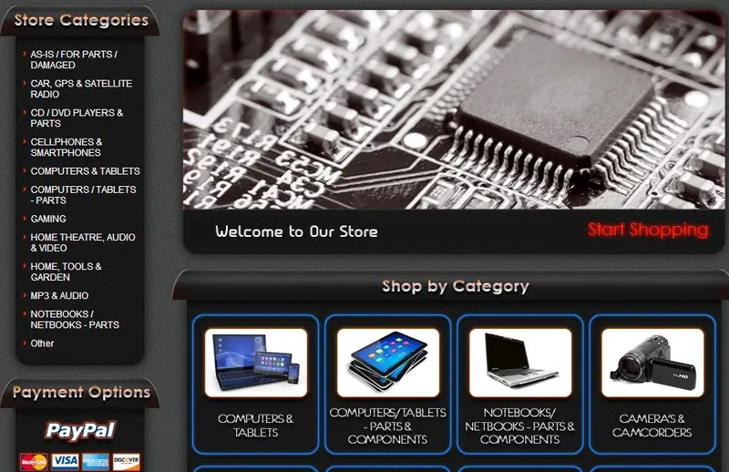 eBay custom category page