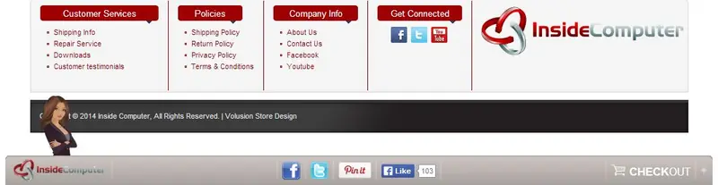 Custom Volusion Store Footer
